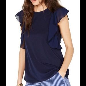 Michael Kors, sleeveless ruffle top.